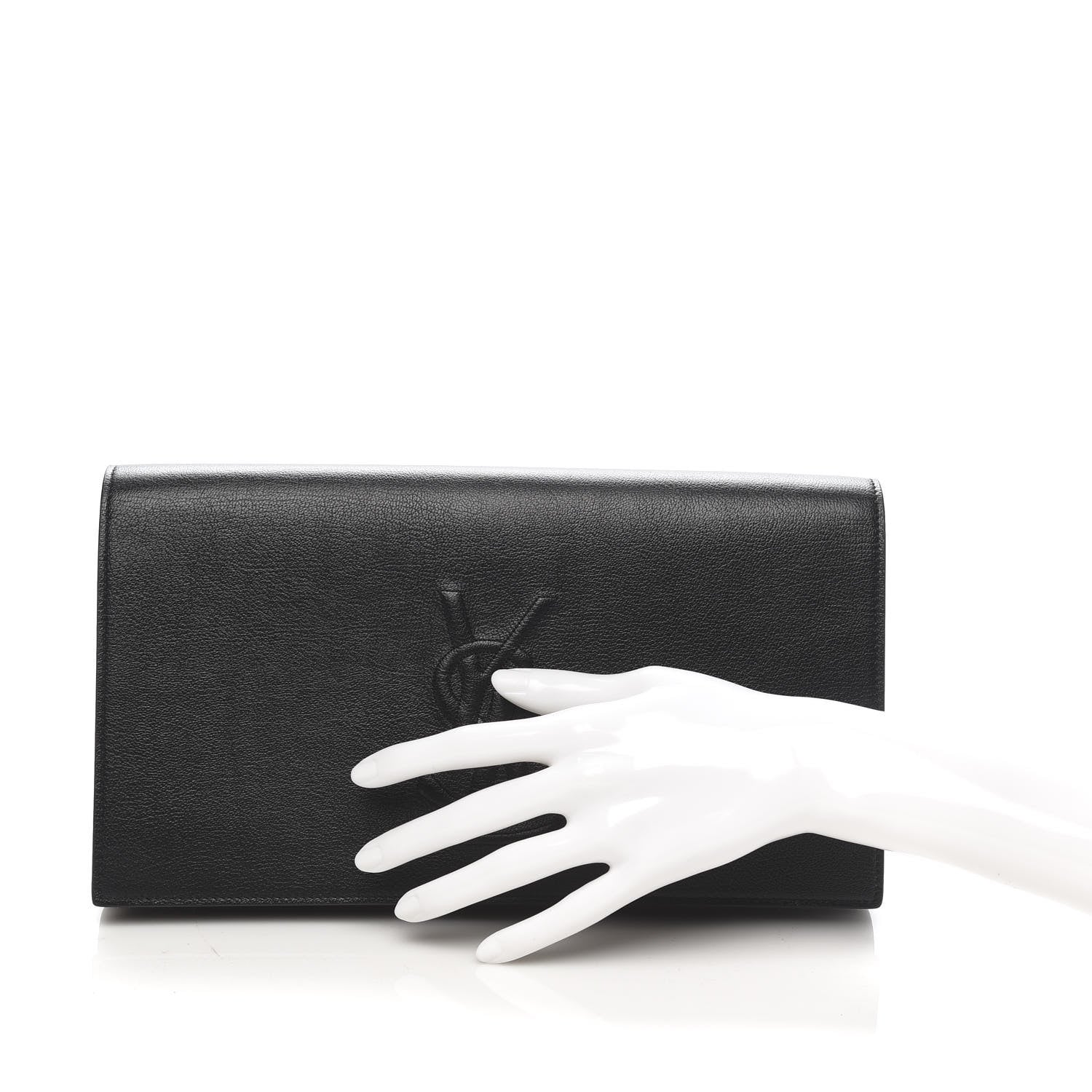 Saint Laurent Calfskin Monogram Large Belle De Jour Clutch Black 2 of 8