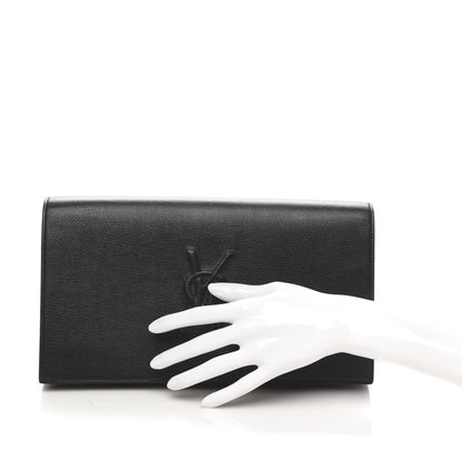 Saint Laurent Calfskin Monogram Large Belle De Jour Clutch Black 2 of 8