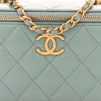 Chanel Metallic Lambskin Quilted Small CC Dynasty Vanity Case With Chain Grey 8 of 11