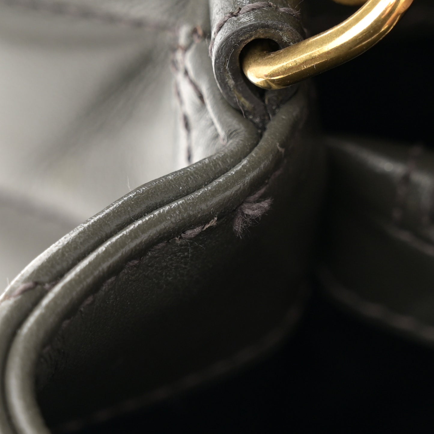 Calfskin Y Quilted Monogram Small Loulou Chain Satchel Olive