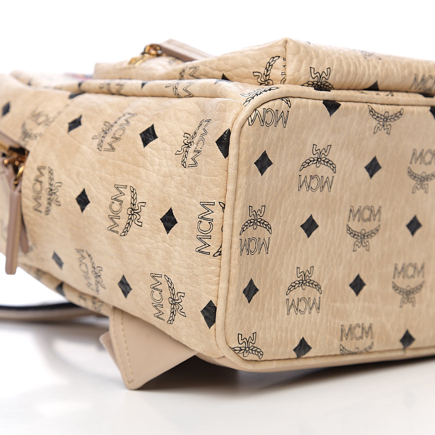 Visetos Small Studded Stark Rabbit Backpack Beige