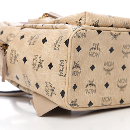 MCM Visetos Small Studded Stark Rabbit Backpack Beige 6 of 9