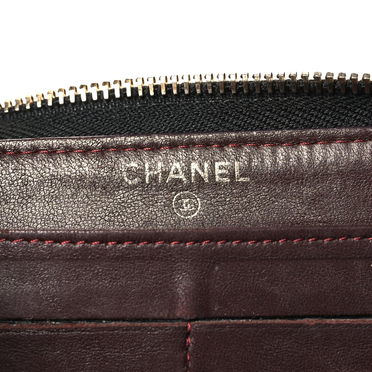 Lambskin Quilted Large Gusset Zip Around Wallet Black