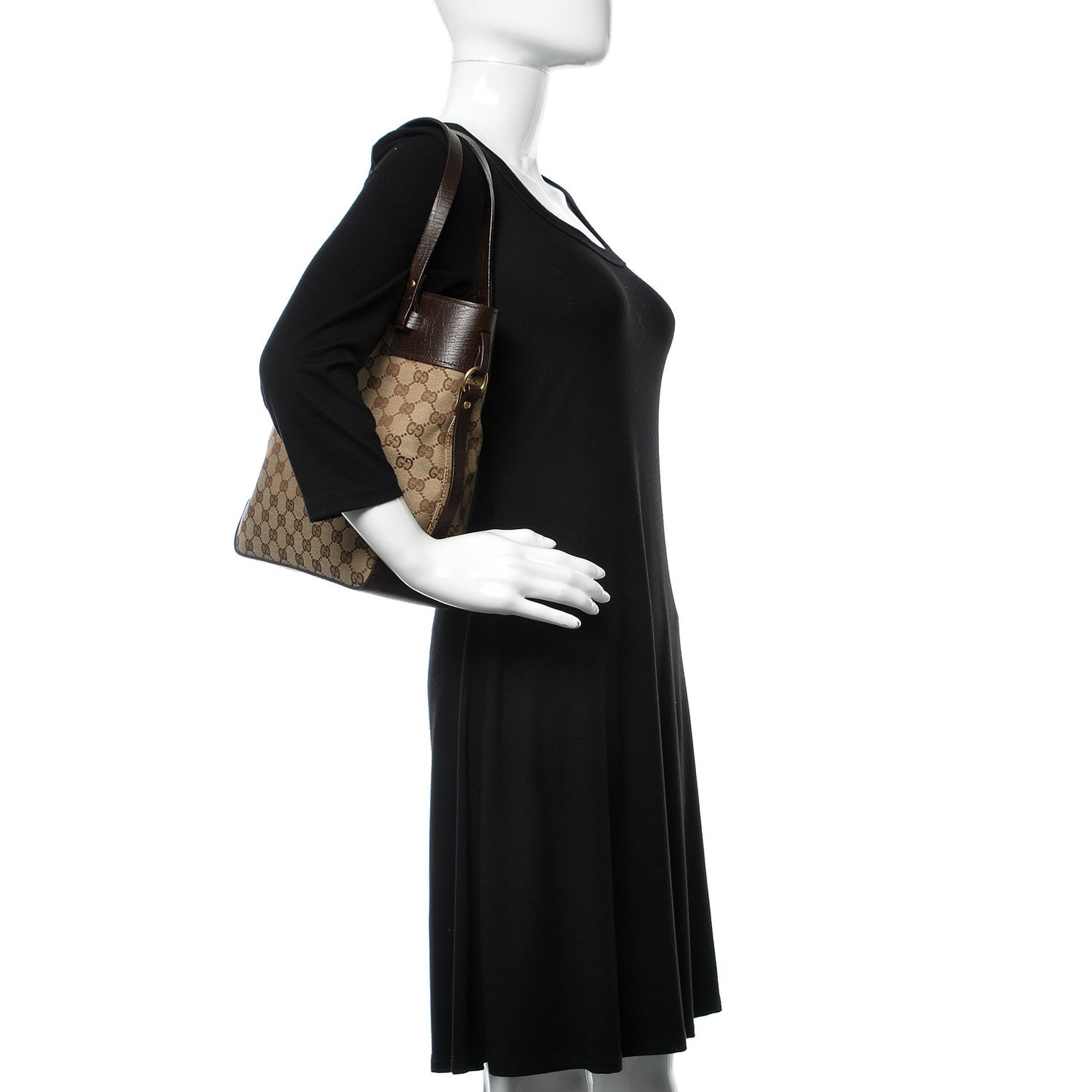 Monogram Small Bucket Tote Dark Brown