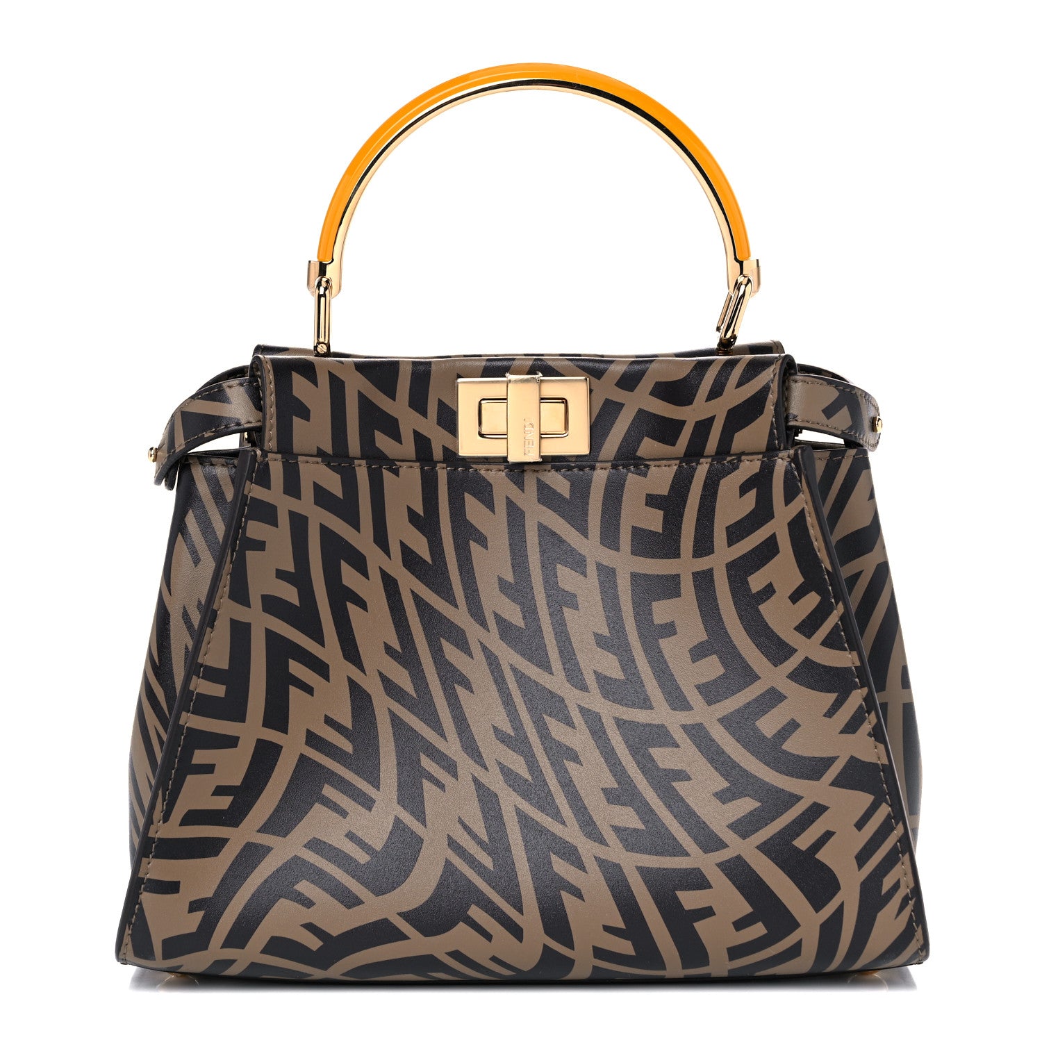 Fendi X SARAH COLEMAN Vitello Liberty Shiny Nappa Plexiglass FF Vertigo Mini Peekaboo Iconic Satchel 1 of 9