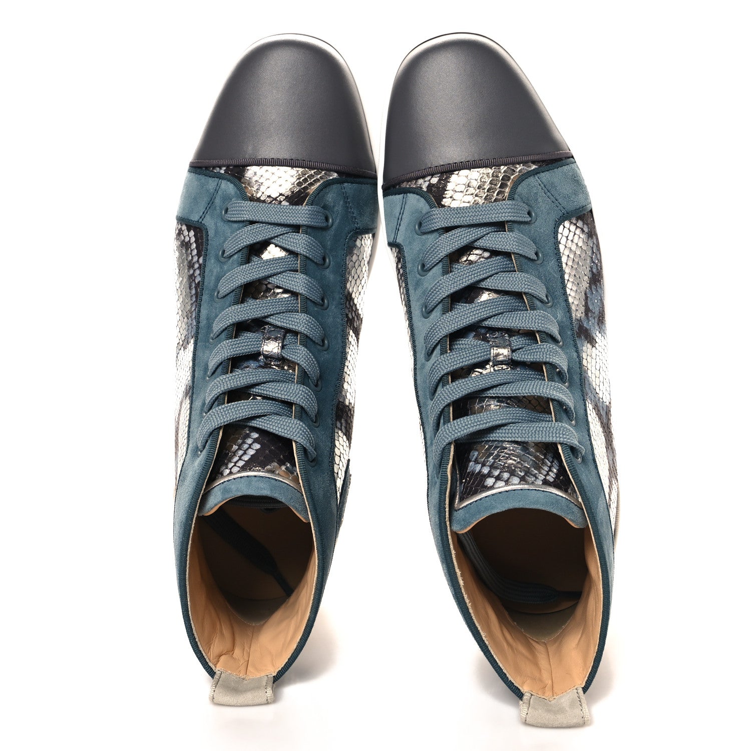 Christian Louboutin Metallic Calfskin Amazonia Suede Mens Louis Orlato Flat Sneaker 43.5 Multicolor 2 of 10