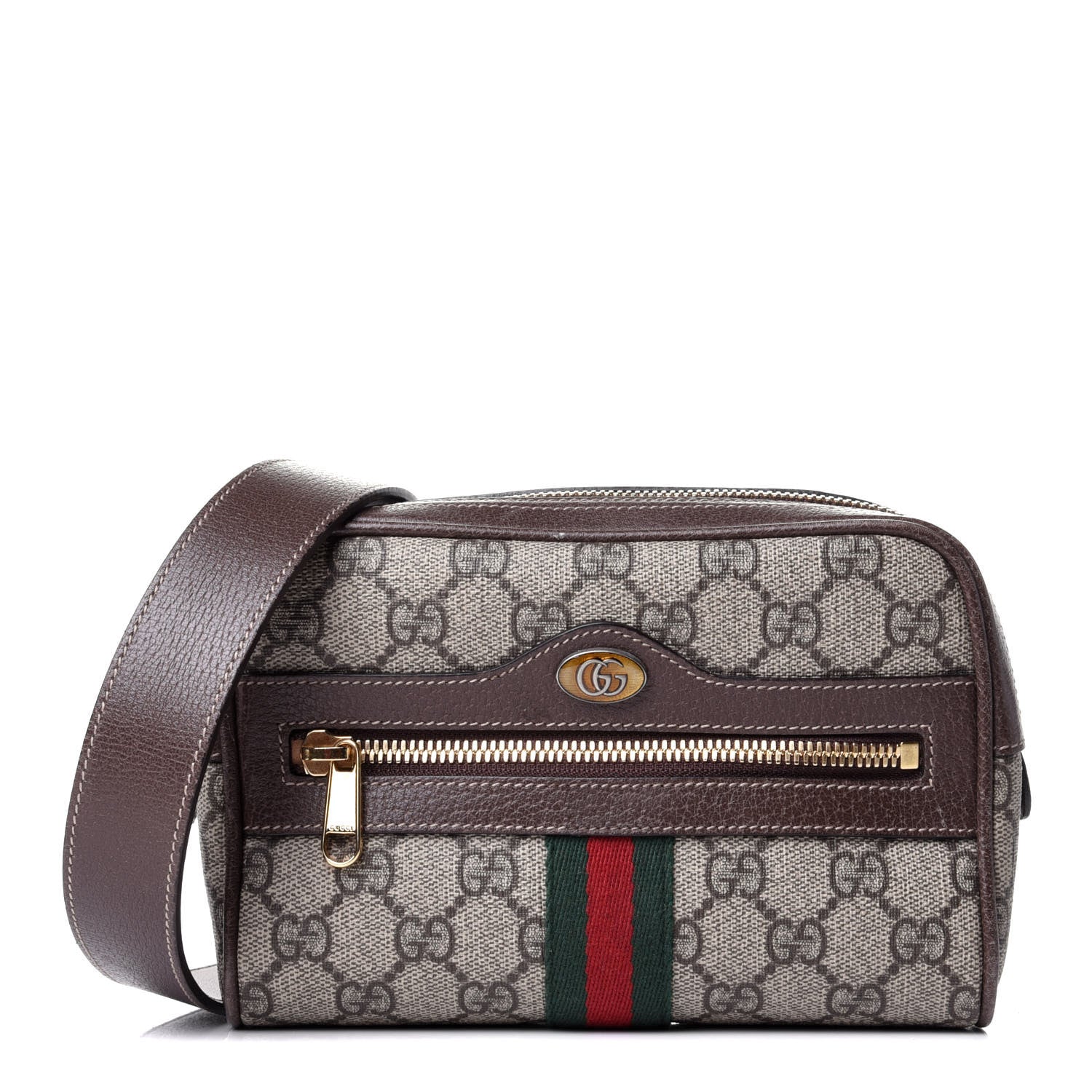 Gucci GG Supreme Monogram Small Ophidia Belt Bag 95 38 Dark Brown 1 of 6