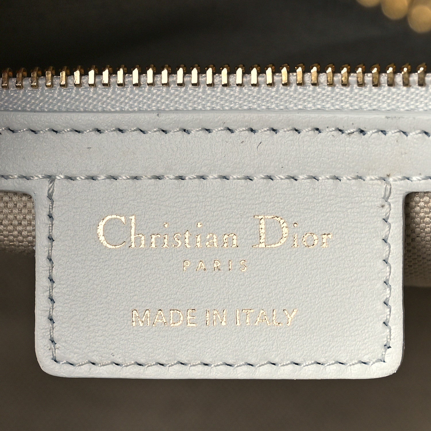 Christian Dior Calfskin Star Medium Dior Vibe Zip Bowling Bag White Blue 6 of 9