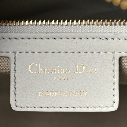 Christian Dior Calfskin Star Medium Dior Vibe Zip Bowling Bag White Blue 6 of 9