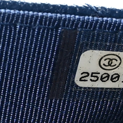 Chanel Caviar Chevron Quilted Wallet On Chain WOC Navy 7 of 10