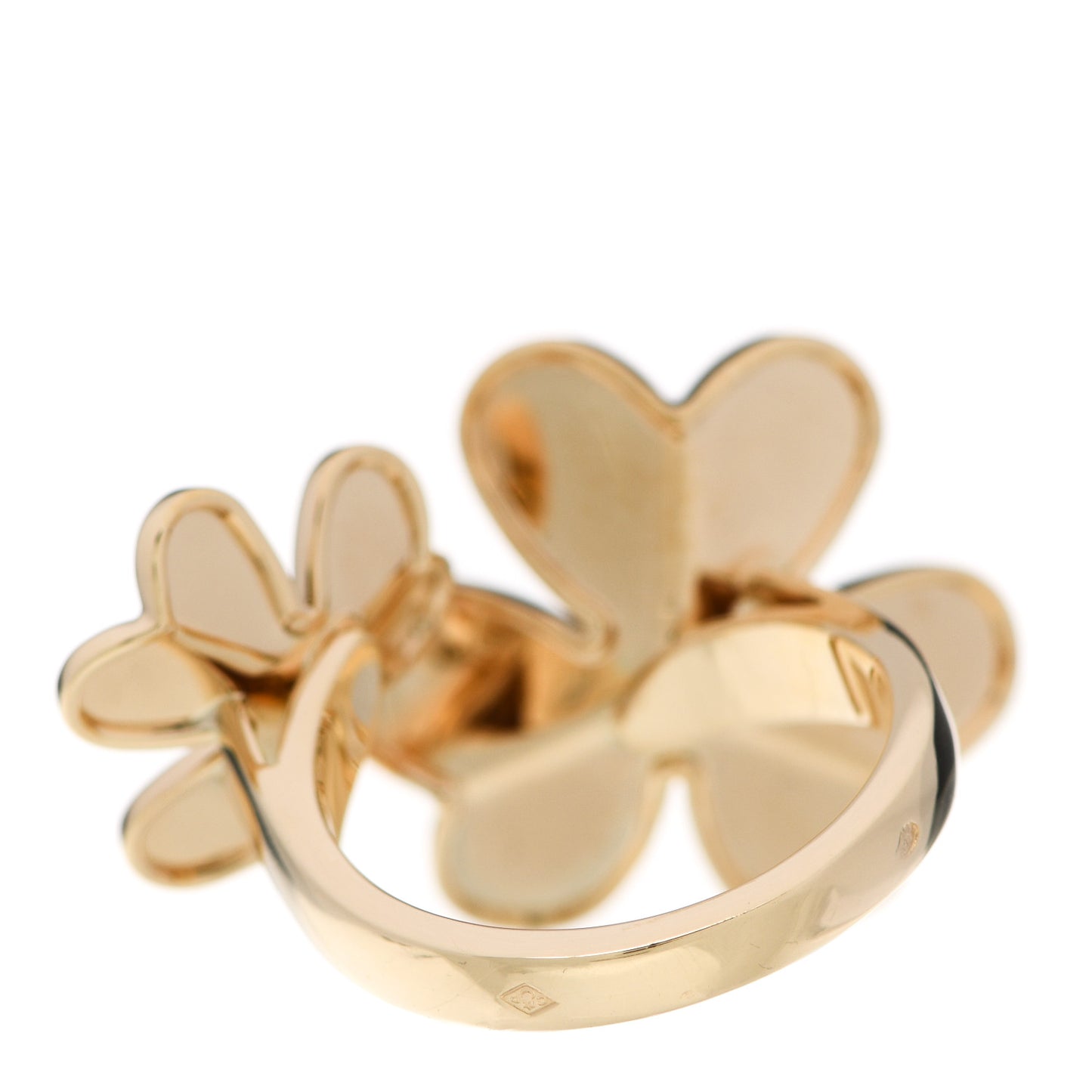 18K Yellow Gold Diamond Frivole Between The Finger Ring 55 7.25