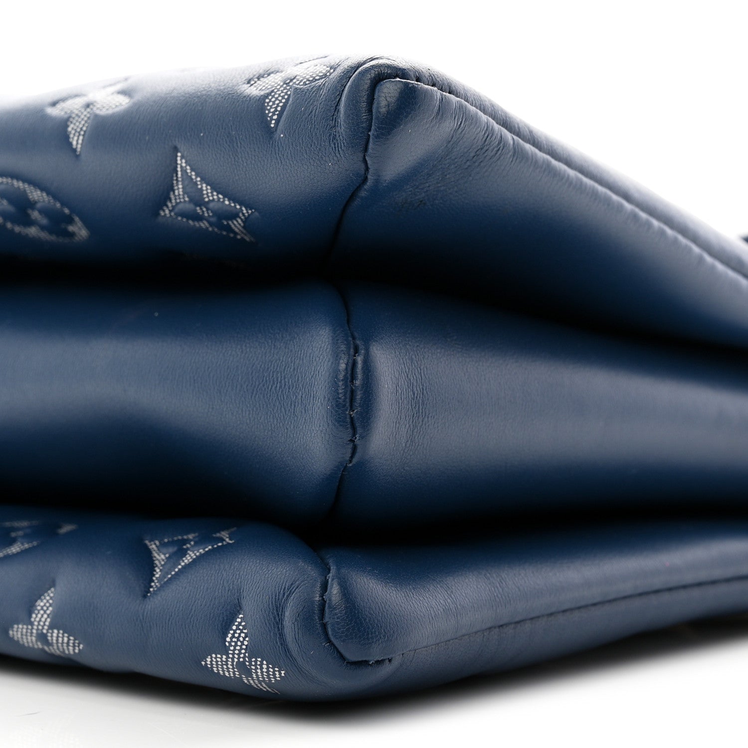 Louis Vuitton Lambskin Embossed Monogram Coussin PM Denim Blue 9 of 10
