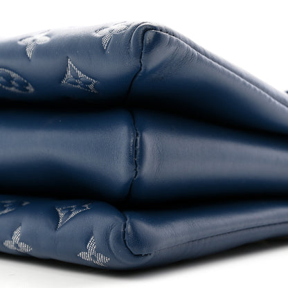 Louis Vuitton Lambskin Embossed Monogram Coussin PM Denim Blue 9 of 10