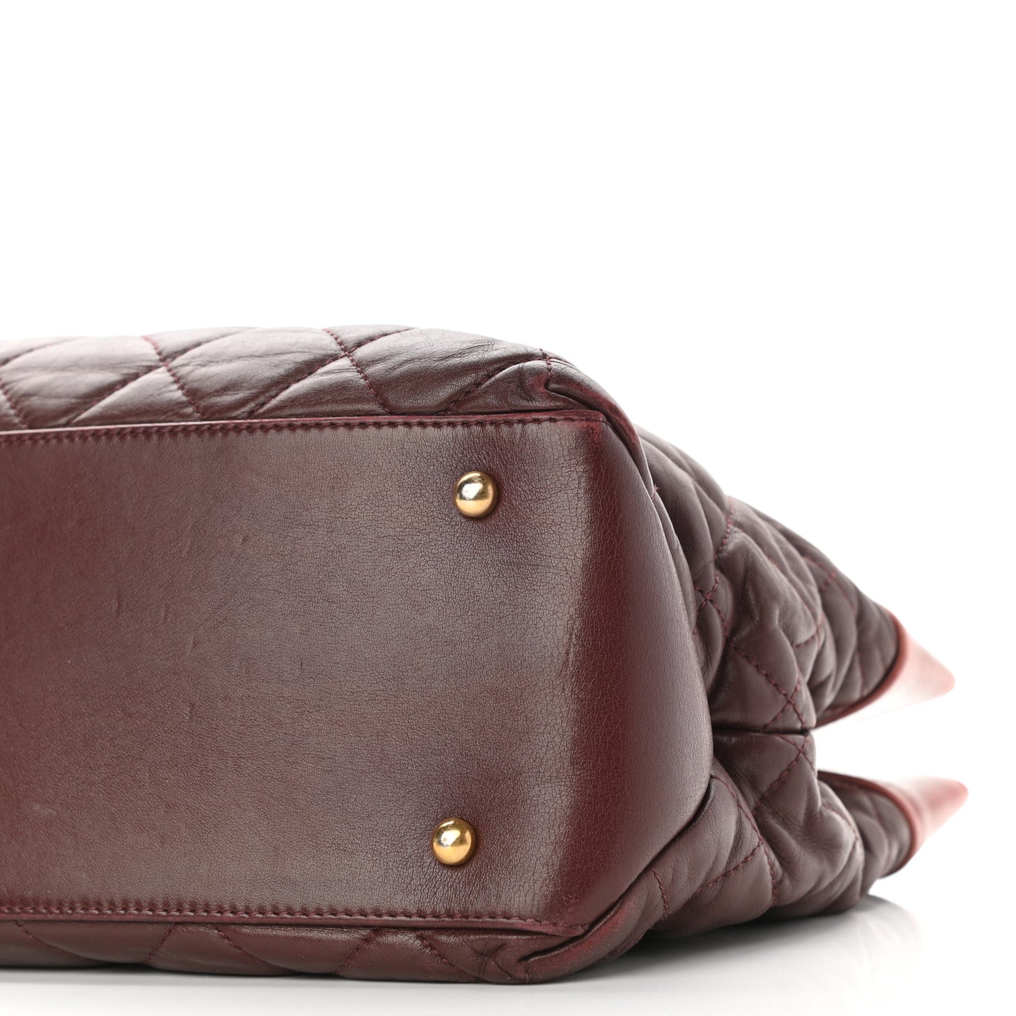 Calfskin Quilted Medium Soft Elegance Tote Burgundy