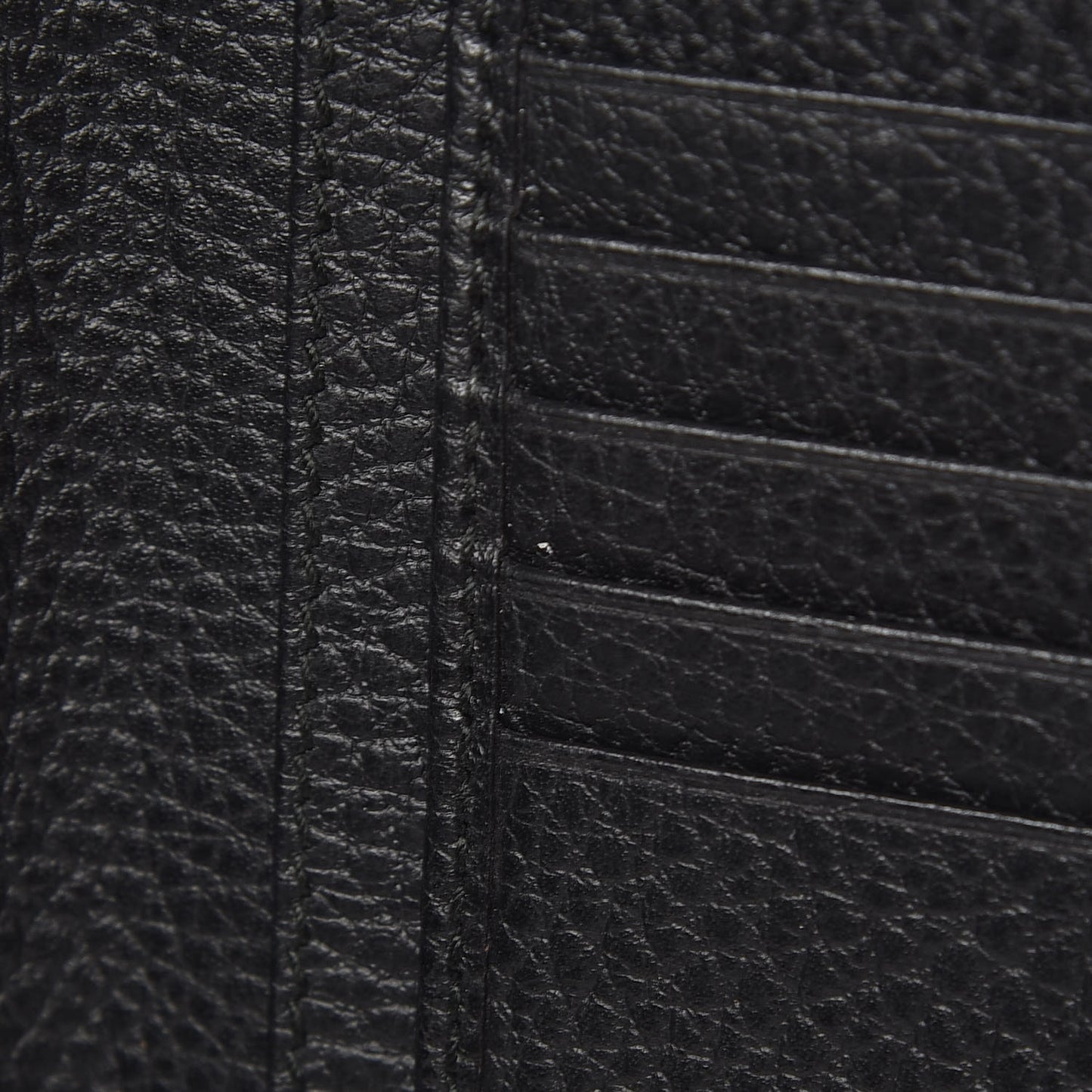 Pebbled Calfskin Zip Around Wallet Black