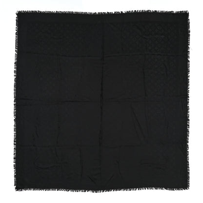 Louis Vuitton Silk Wool Monogram Shawl Black 1 of 7