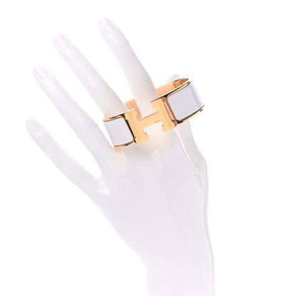Hermes Enamel Wide Clic Clac H Bracelet PM White 2 of 4