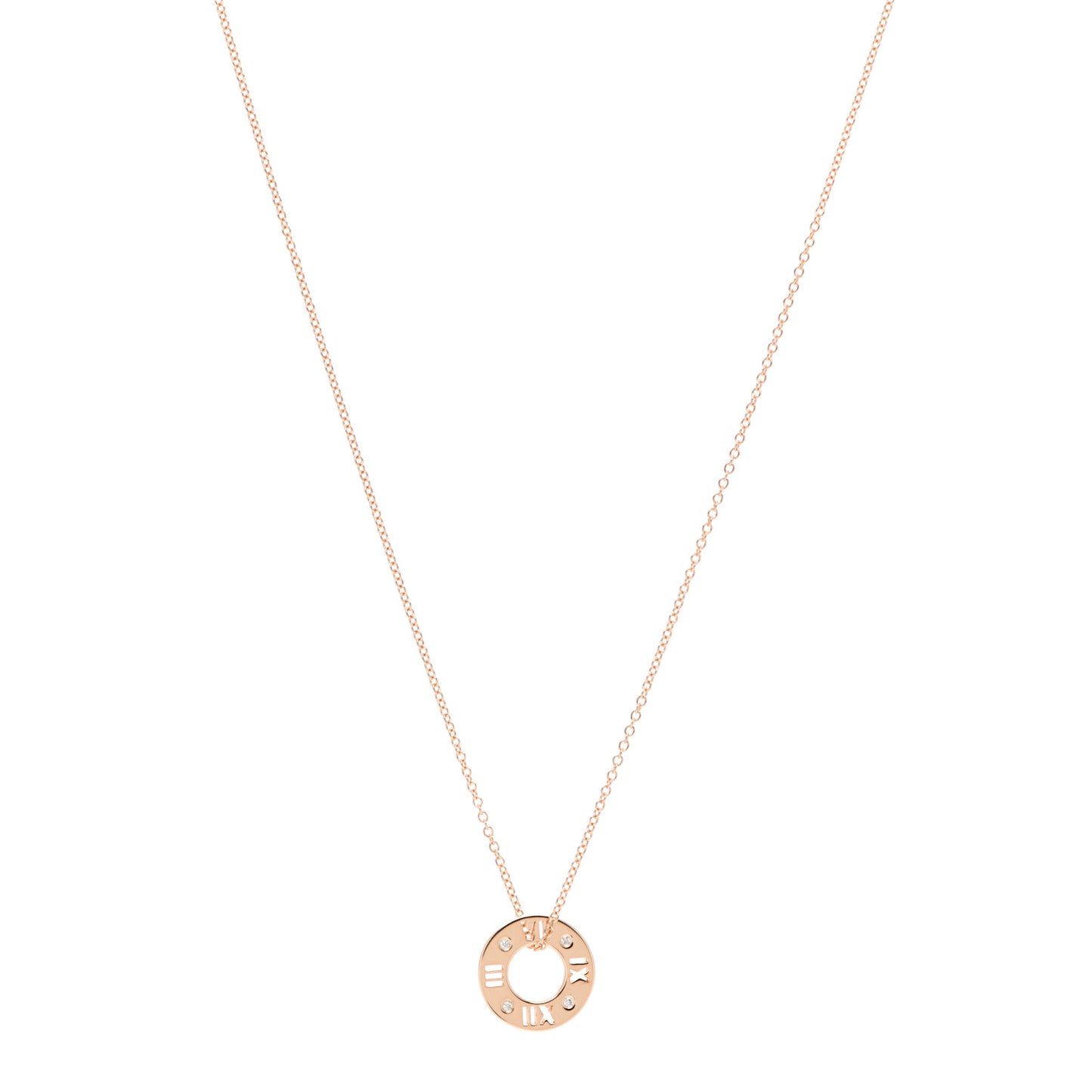18K Rose Gold Diamond Atlas Pierced Pendant Necklace
