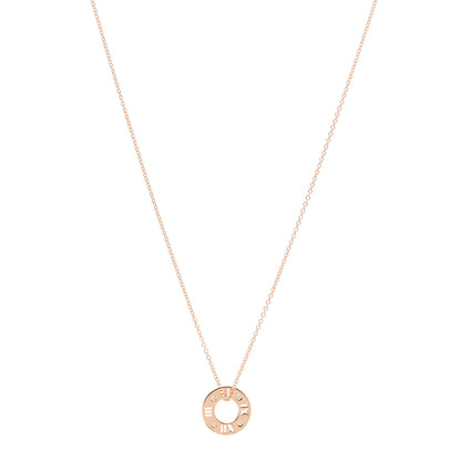 Tiffany 18K Rose Gold Diamond Atlas Pierced Pendant Necklace 1 of 5