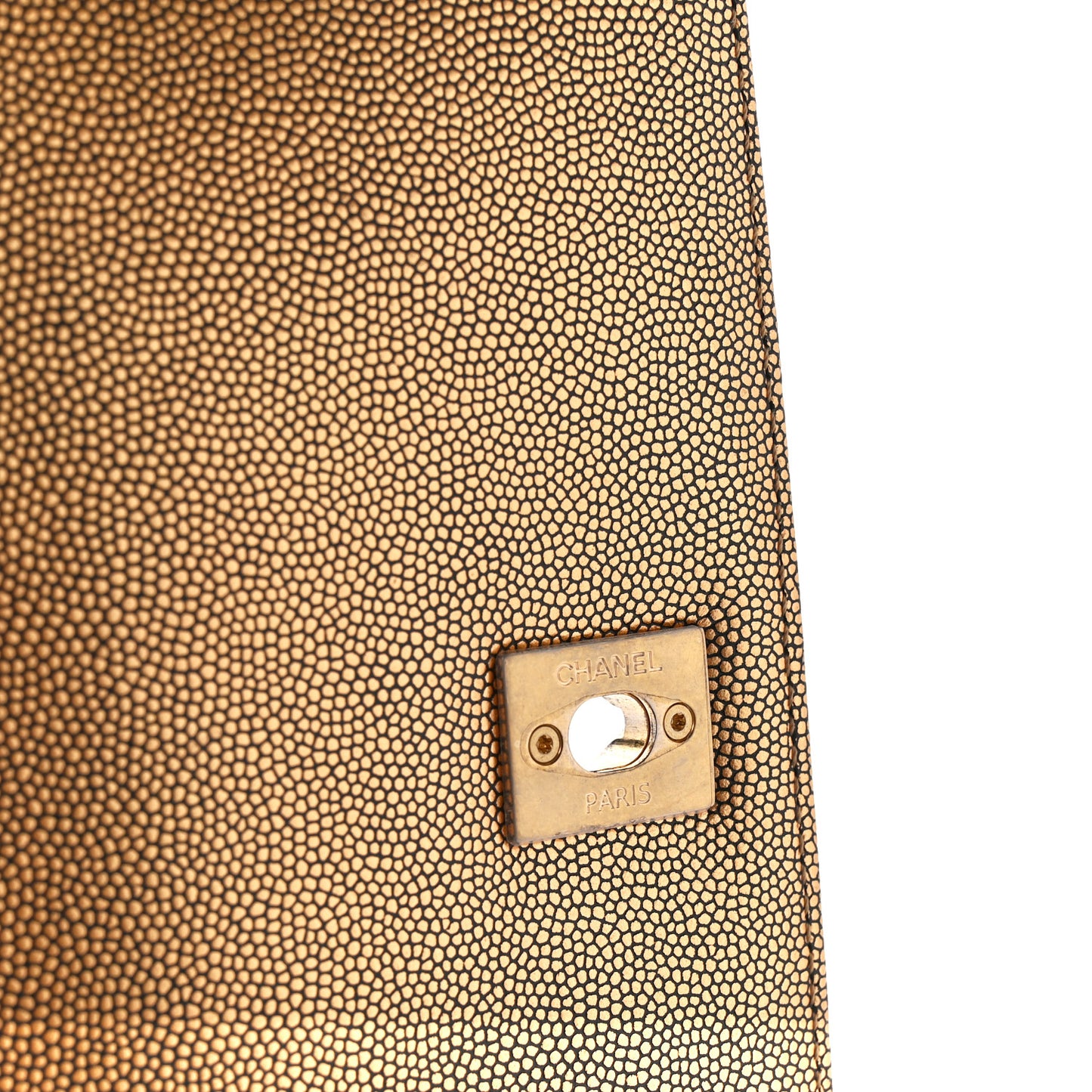 Metallic Caviar Quilted Small Coco Handle Flap Bronze