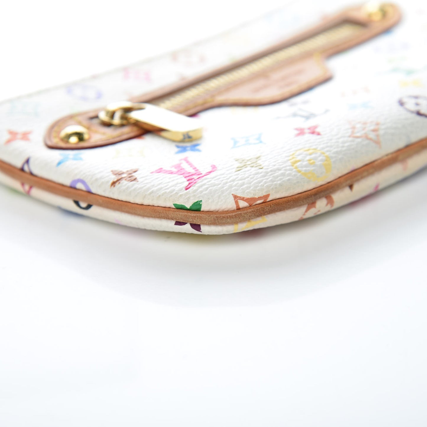 Monogram Multicolor Pochette Plate MM White
