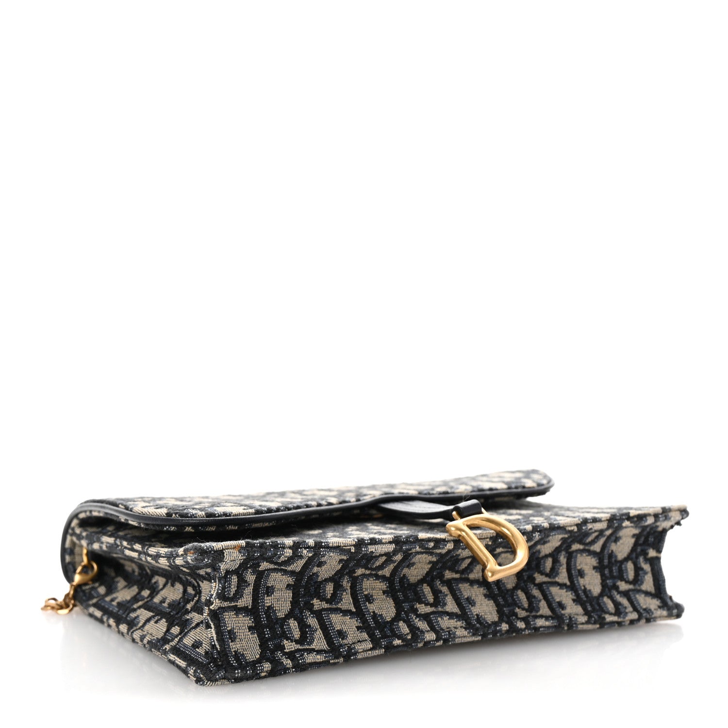 Christian Dior Oblique Saddle Chain Pouch Blue 4 of 9