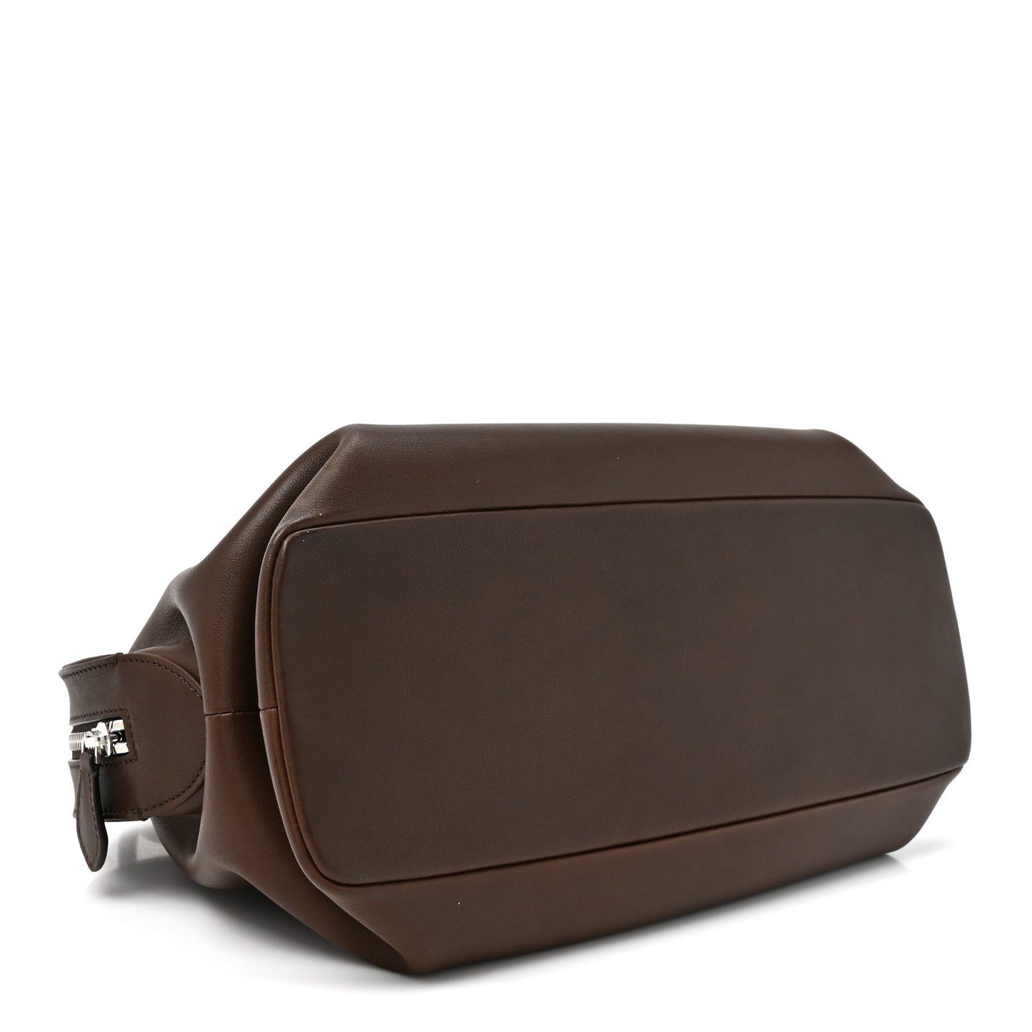 Polished Saddle Calfskin Agnes Bag Deep Brown
