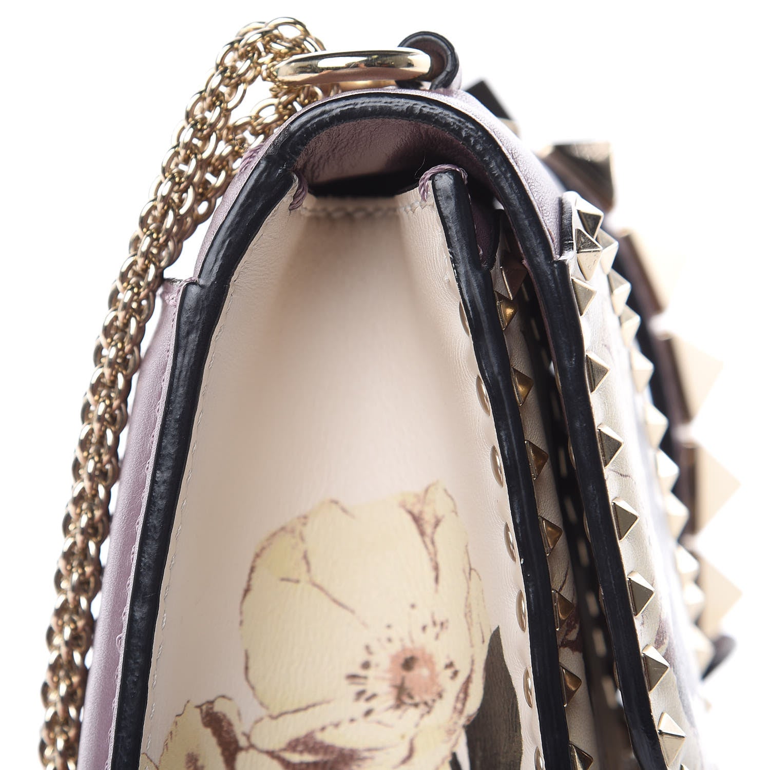 Valentino Garavani Vitello Monogram Kimono 1997 Print Medium Glam Lock Rockstud Flap Dark Mauve 15 of 16