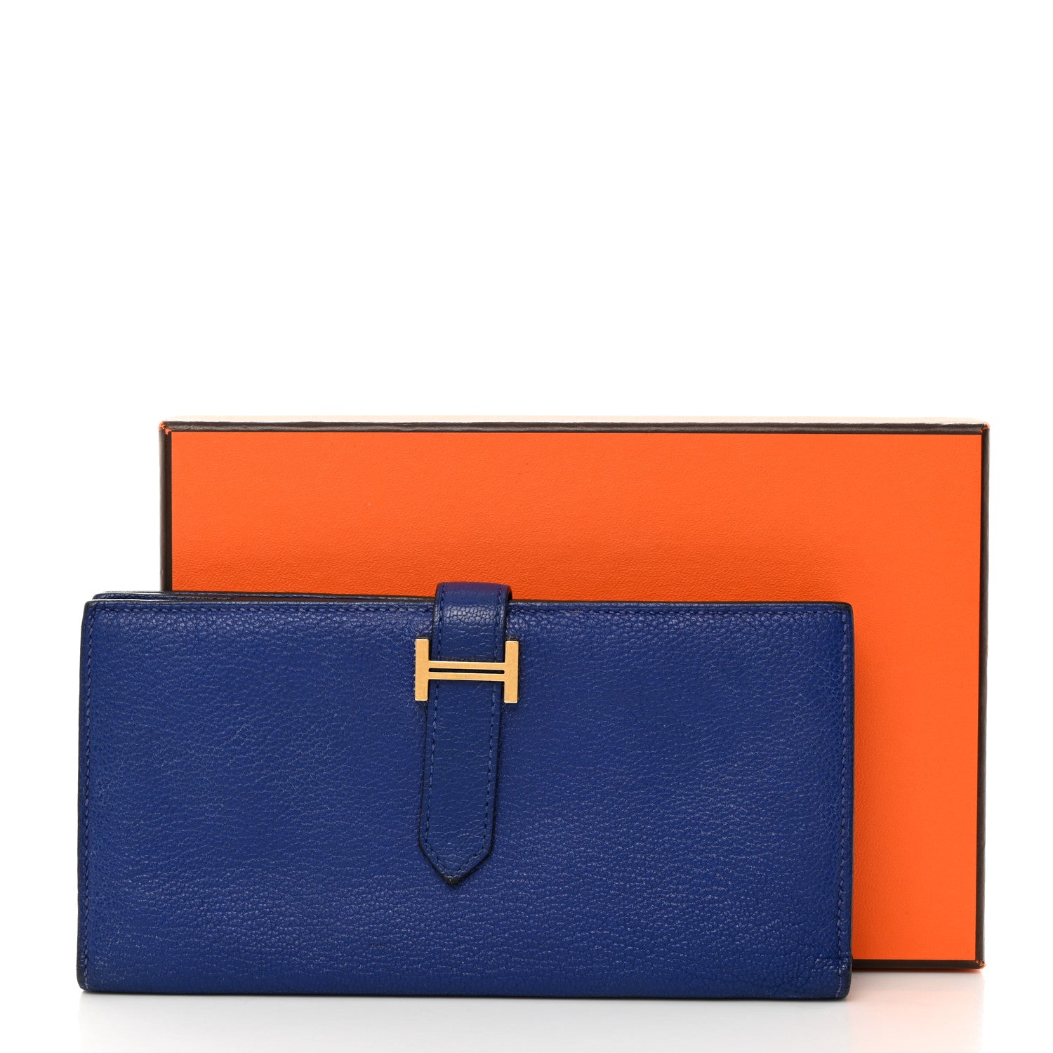 Hermes Chevre Mysore Bearn Gusset Wallet Bleu Electrique 13 of 13
