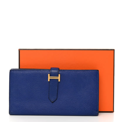 Hermes Chevre Mysore Bearn Gusset Wallet Bleu Electrique 13 of 13