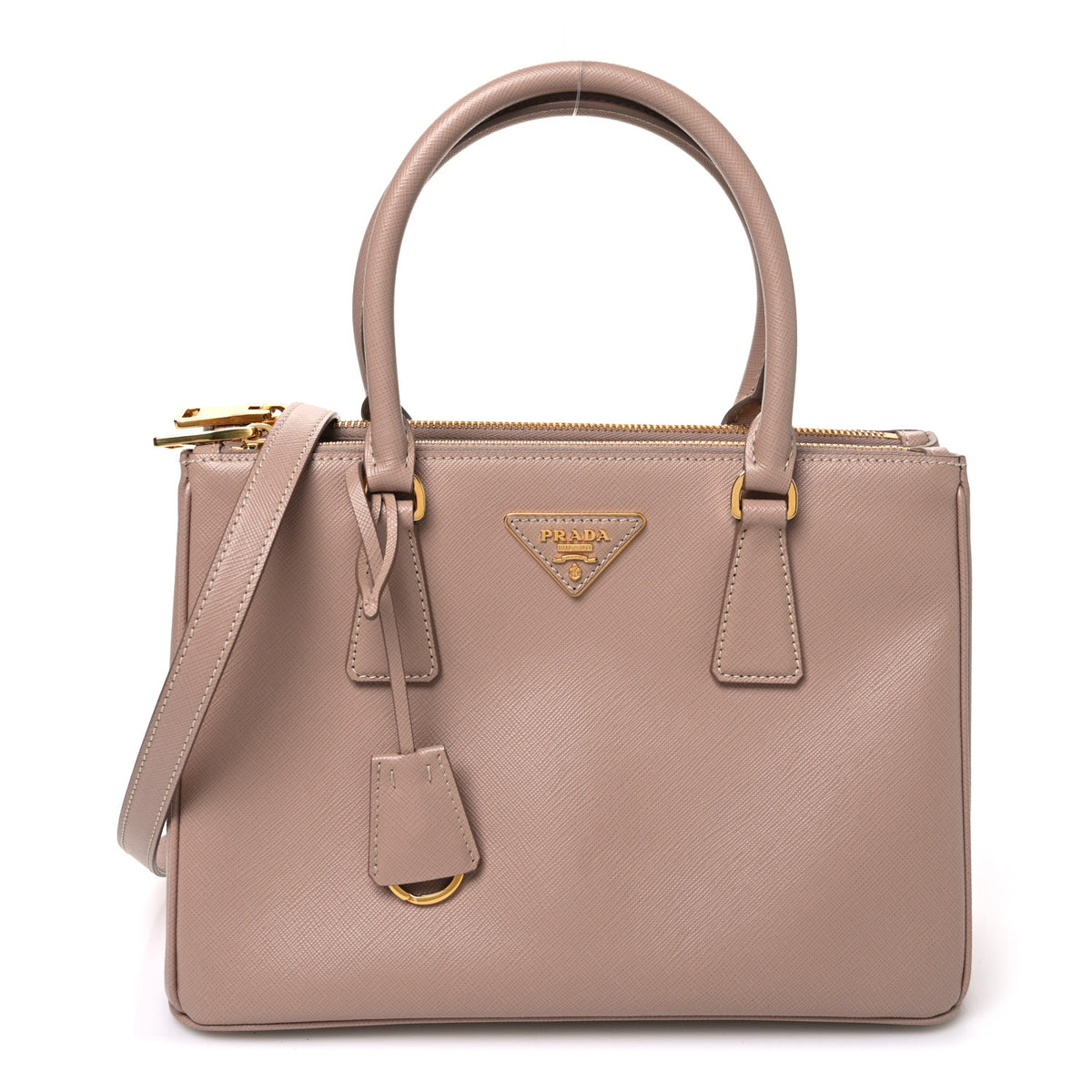 Saffiano Lux Small Galleria Double Zip Tote Cipria