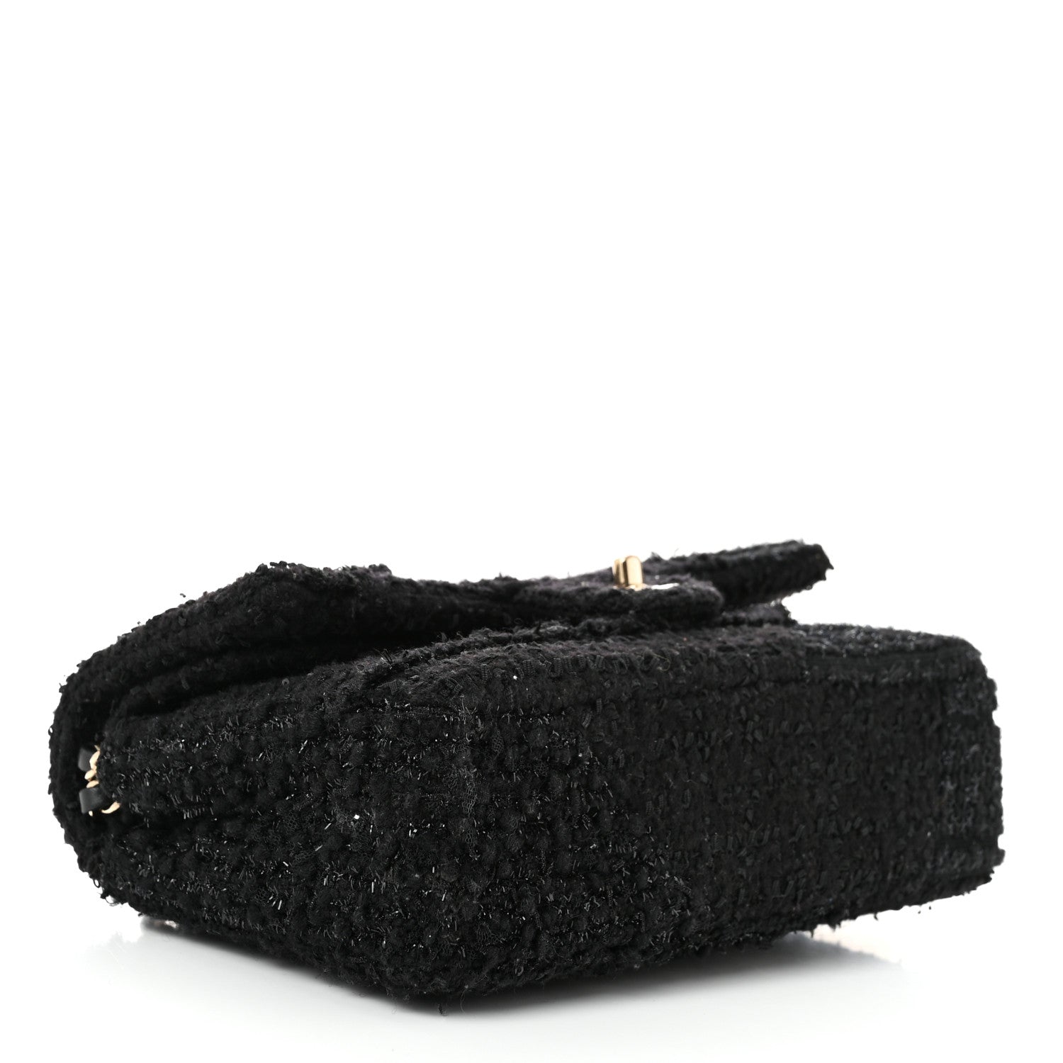 Chanel Tweed Sequin Patchwork Medium Double Flap Black 4 of 10
