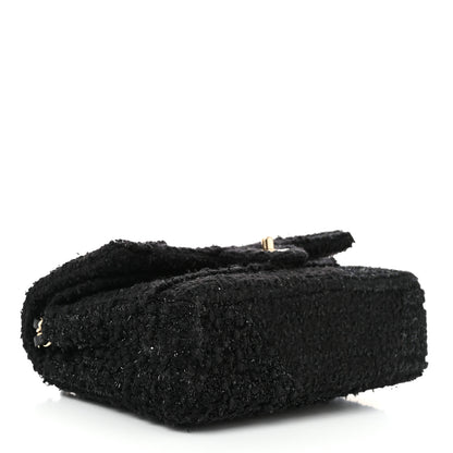 Chanel Tweed Sequin Patchwork Medium Double Flap Black 4 of 10