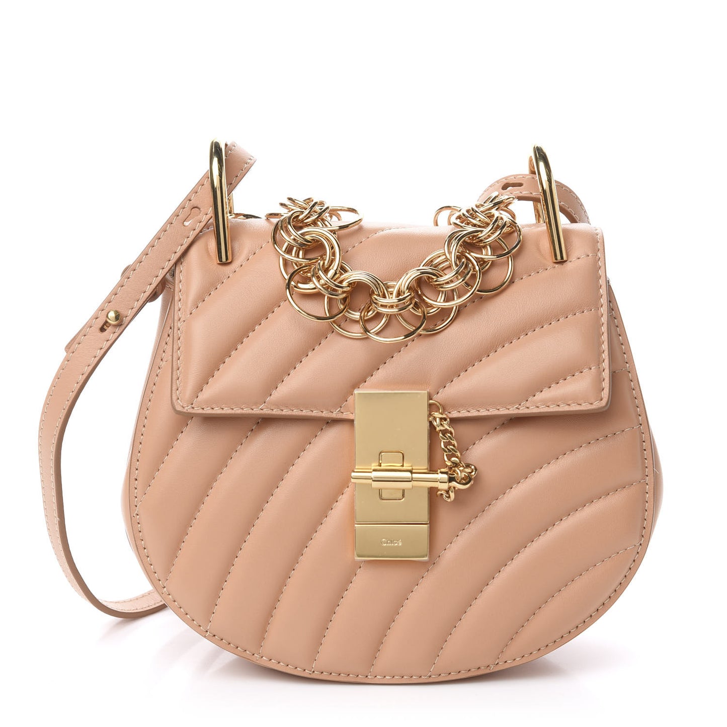 Calfskin Quilted Mini Drew Bijou Shoulder Bag Blushy Pink
