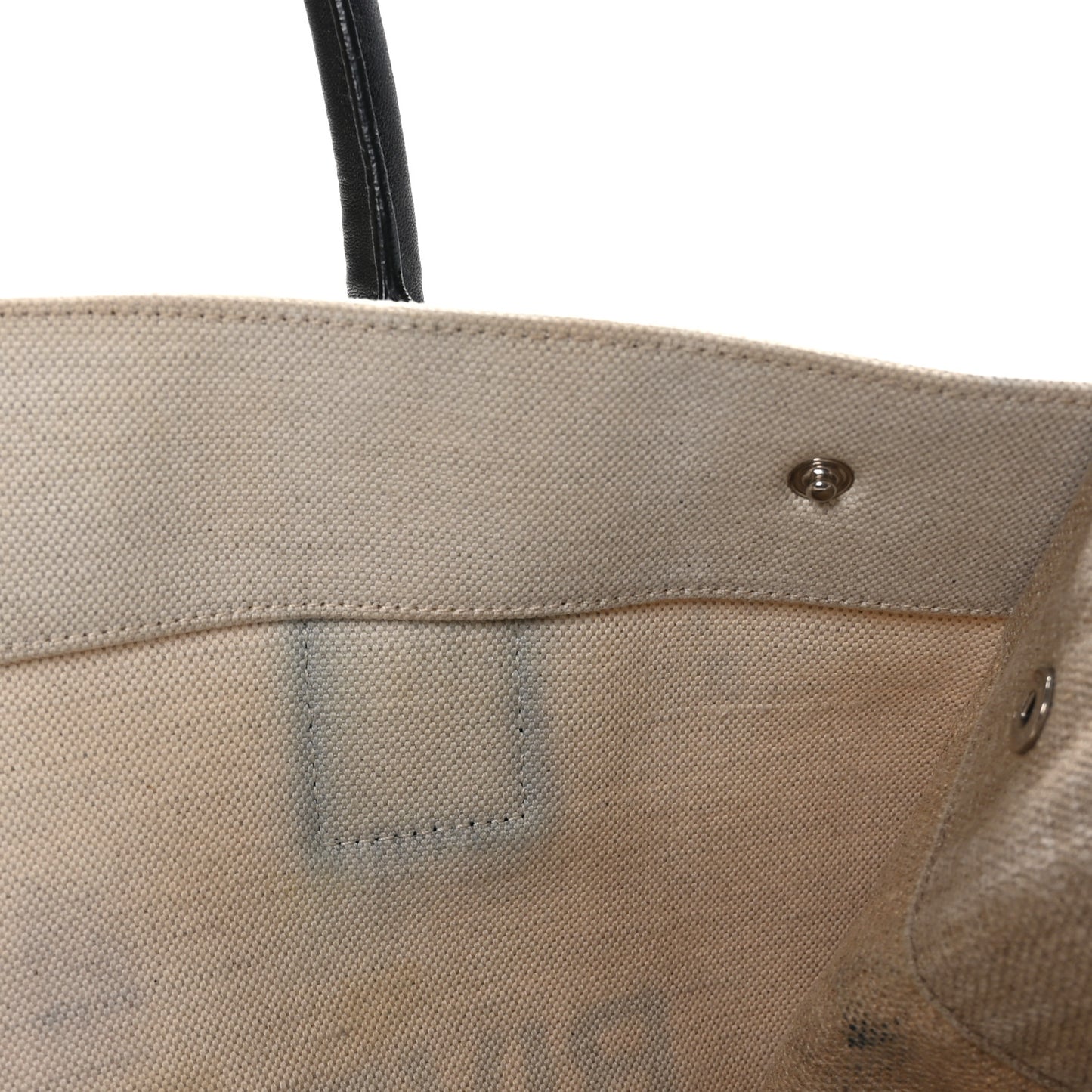 Linen Calfskin Small Rive Gauche Tote Greggio Natural