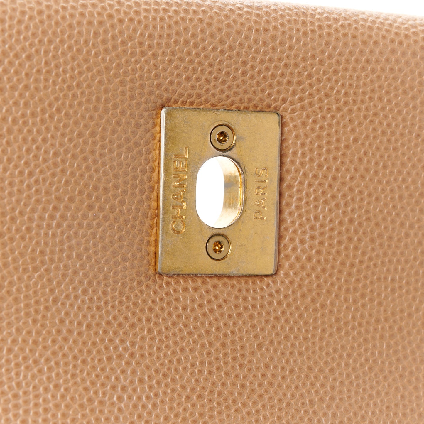 Caviar Lizard Embossed Quilted Small Coco Handle Flap Dark Beige