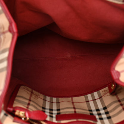 Burberry Haymarket Check Small Canterbury Tote Military Red 5 of 9