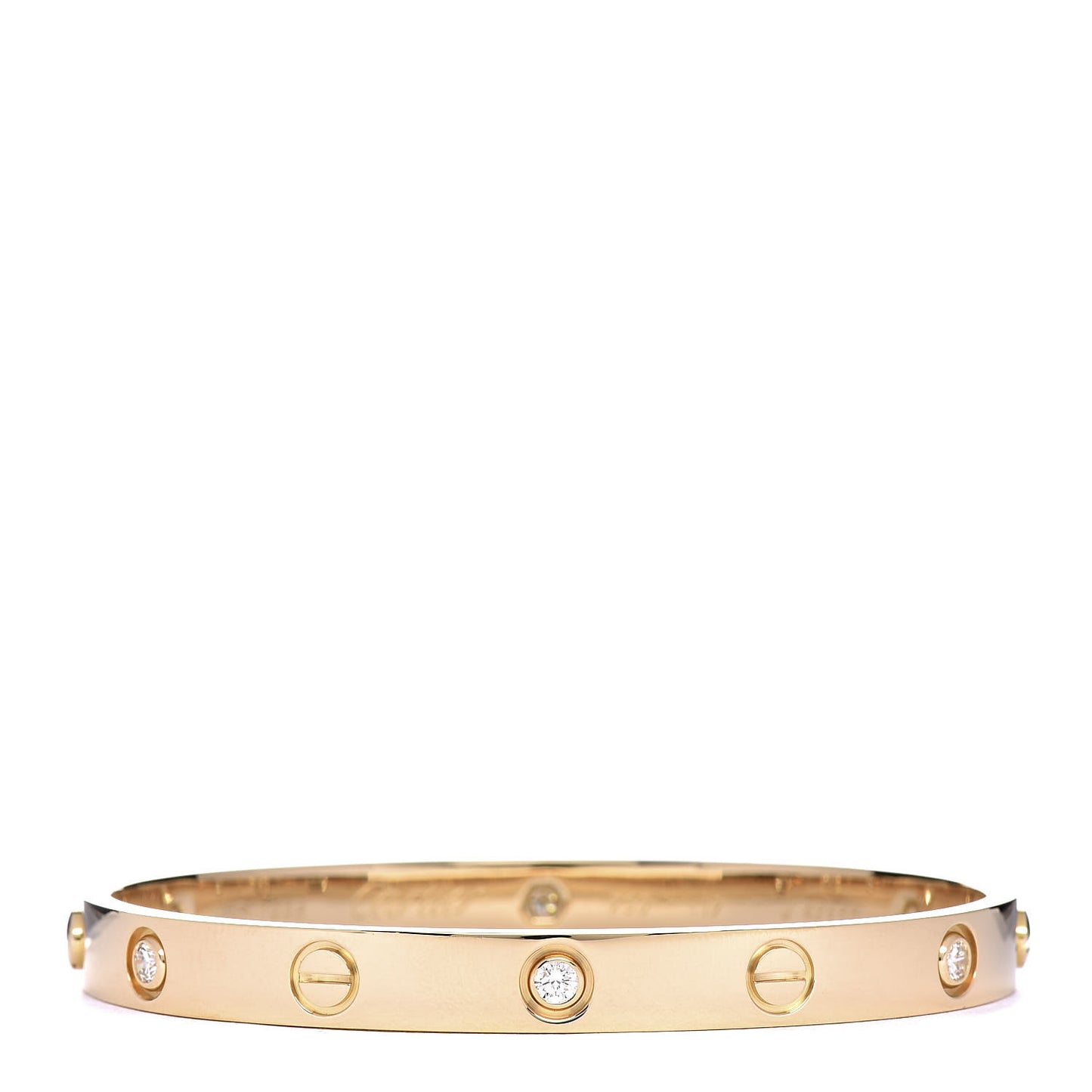 18K Yellow Gold 6 Diamond LOVE Bracelet 17