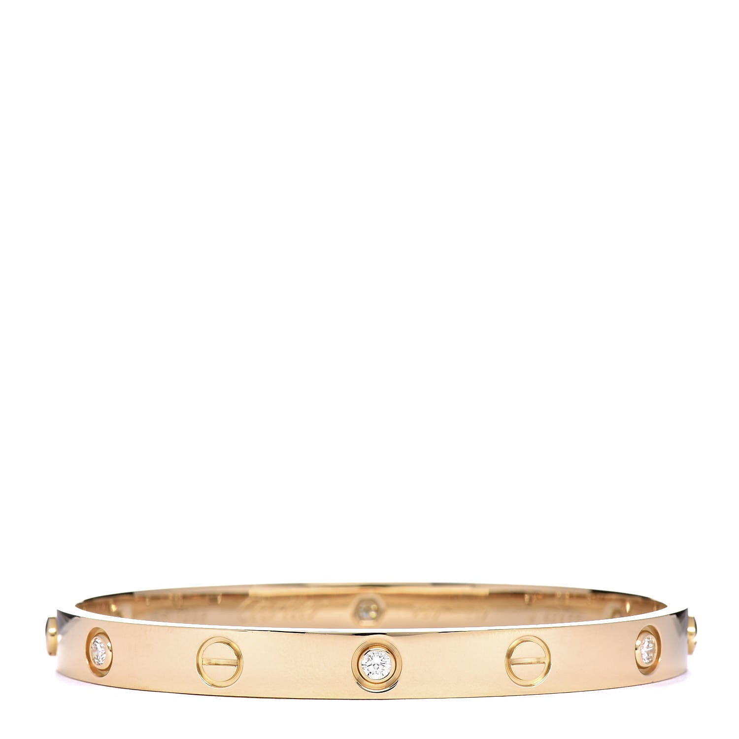 Cartier 18K Yellow Gold 6 Diamond LOVE Bracelet 17 1 of 8