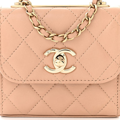 Chanel Lambskin Quilted Mini Trendy CC Clutch With Chain Beige 8 of 10