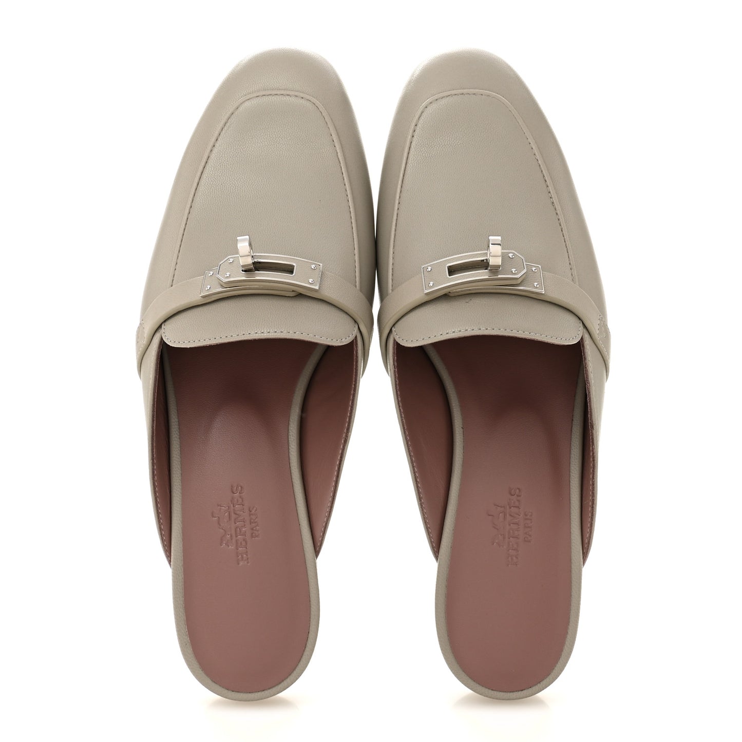 Calfskin Oz Mules 37 Beige Galet