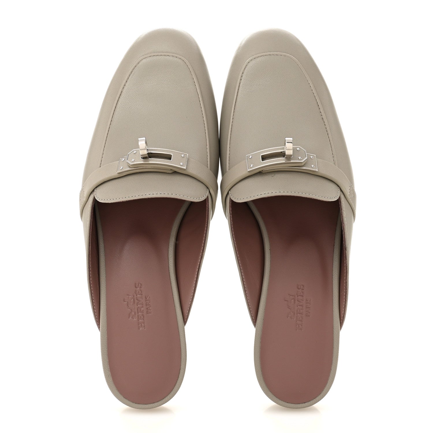 Hermes Calfskin Oz Mules 37 Beige Galet 2 of 9