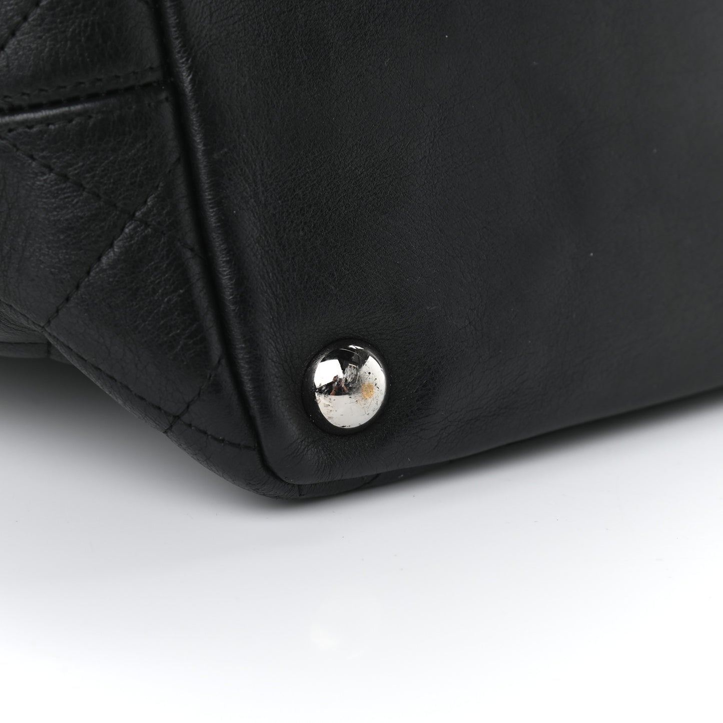 Calfskin Quilted Large Cambon Tote Black