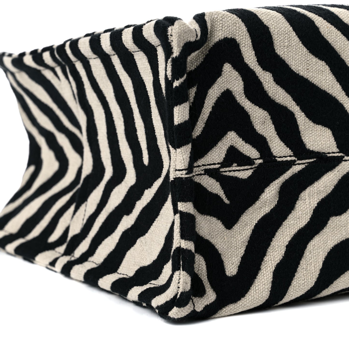 Canvas Calfskin Triomphe Large Cabas Thais Natural Black