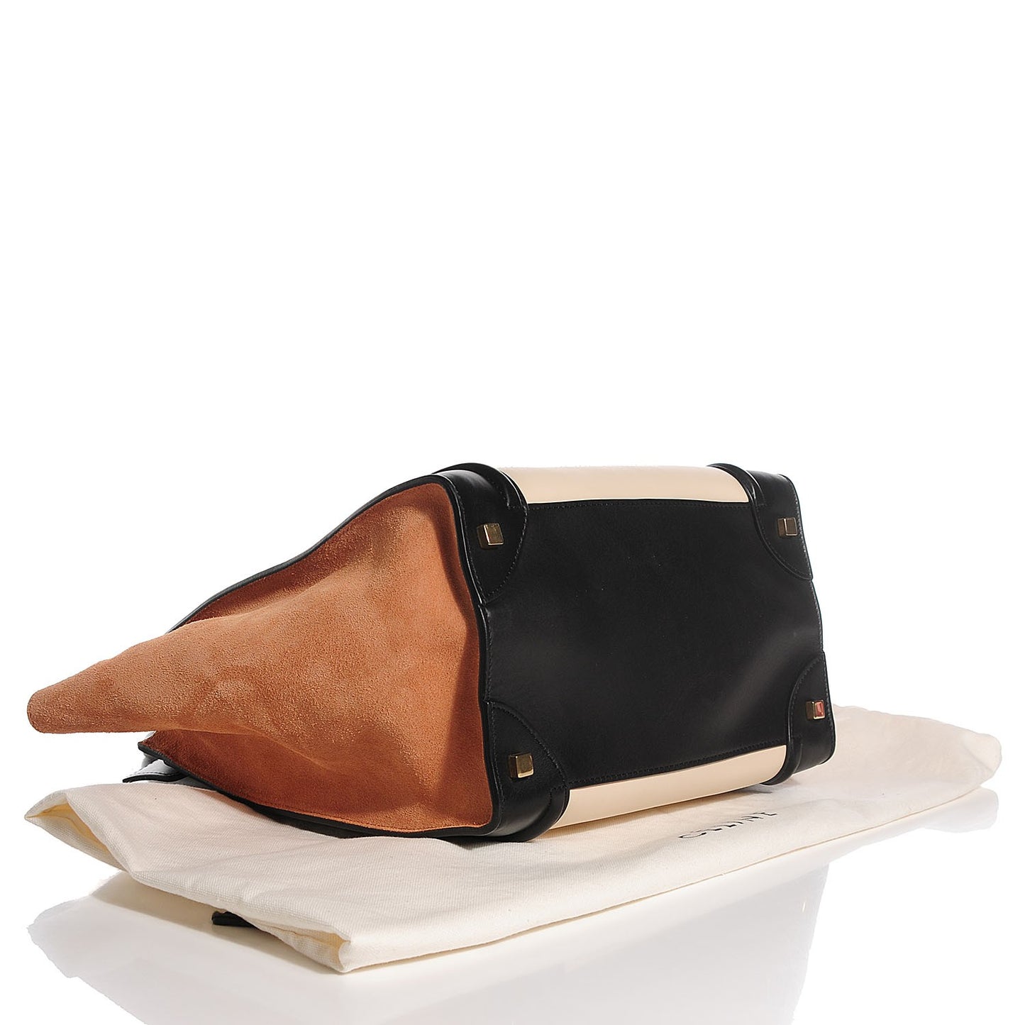 Satin Calfskin Mini Tri-Color Luggage Seashell