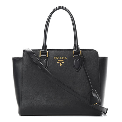 Prada Saffiano Soft Calfskin Zippered Tote Black 1 of 13