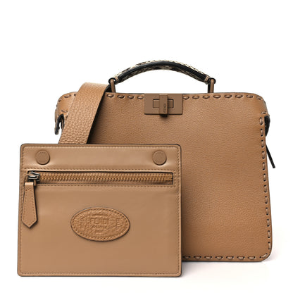 Fendi Cuoio Romano Vitello Elaphe Cover Sellerissima Monochrome Mini Peekaboo I SEE U Satchel Cammello 3 of 11