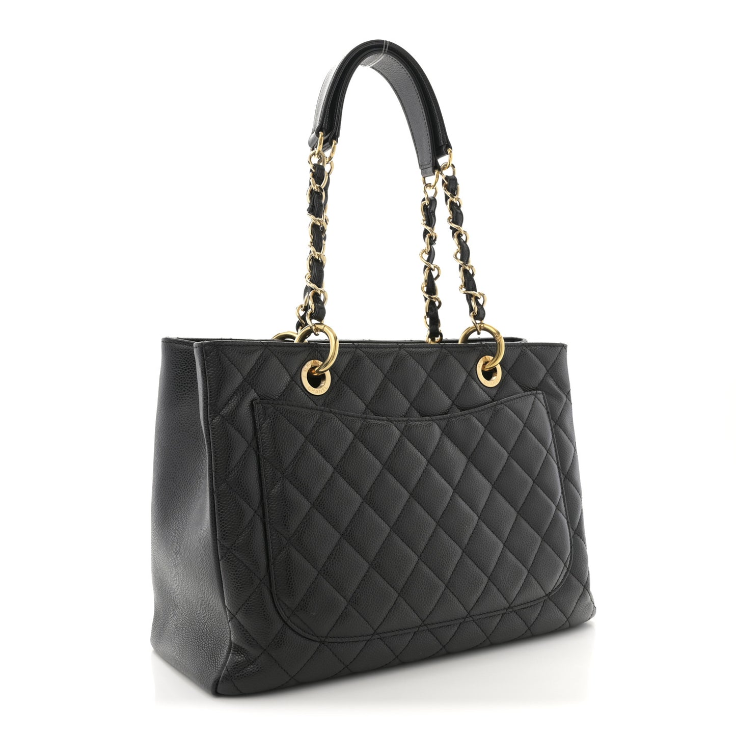 Caviar Quilted Grand Shopping Tote GST Black