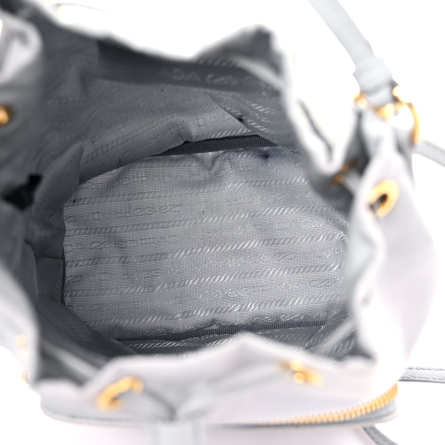 Re-Nylon Saffiano Duet Bucket Crossbody Bag Fiordaliso