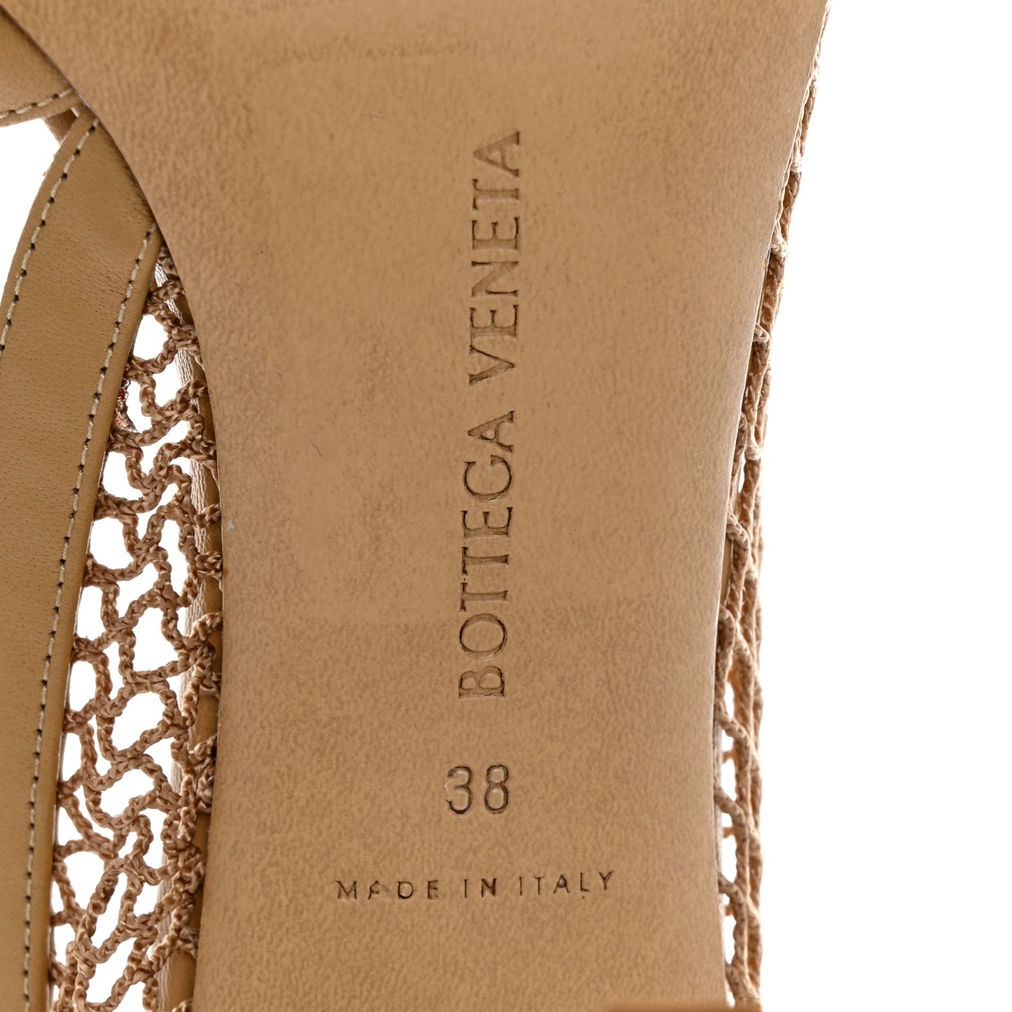 Mesh Nappa Chunky Chain Sandals 38 Beige Pony